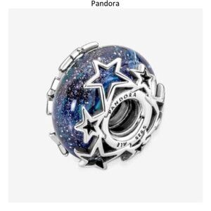Galaxy Blue & Star Murano Charm
